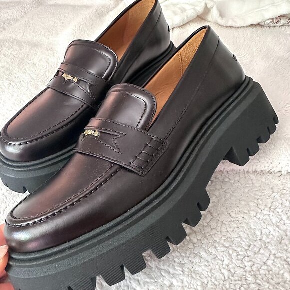Maje Black Leather Moccasins Brand New Authentic - Picture 1 of 8